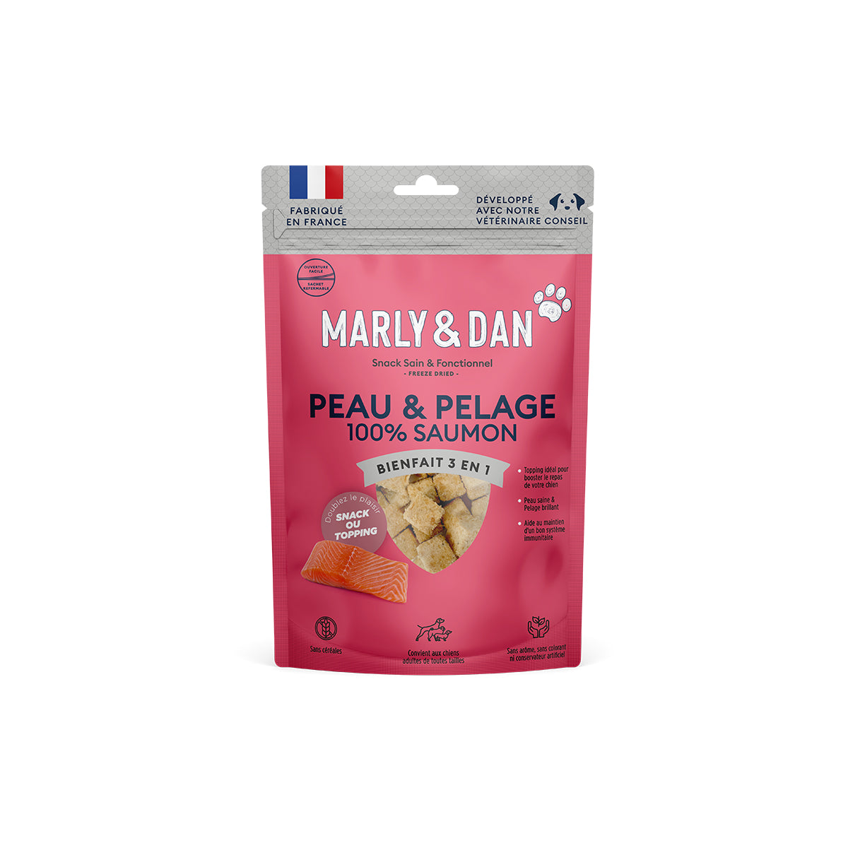 MARLY & DAN PEAU ET PELAGE 100% SAUMON - CHIEN