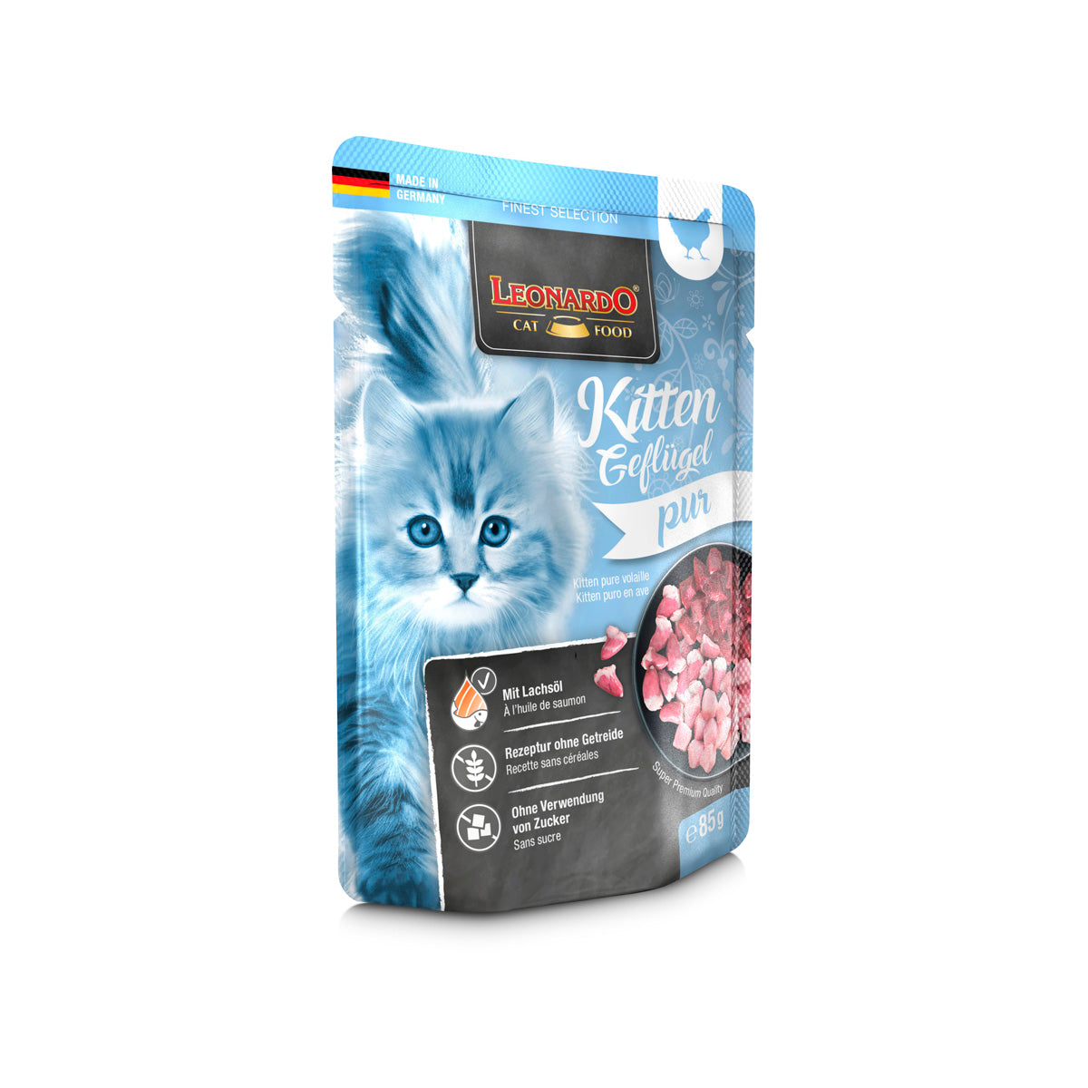 BEUTEL LEONARDO 85 G KITTEN GEFLUEGEL
