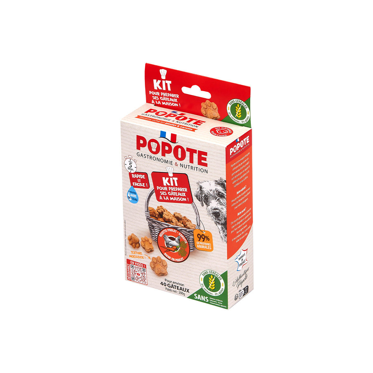 POPOTE KIT FRIANDISES CHIEN POULET NO GRAIN 200G