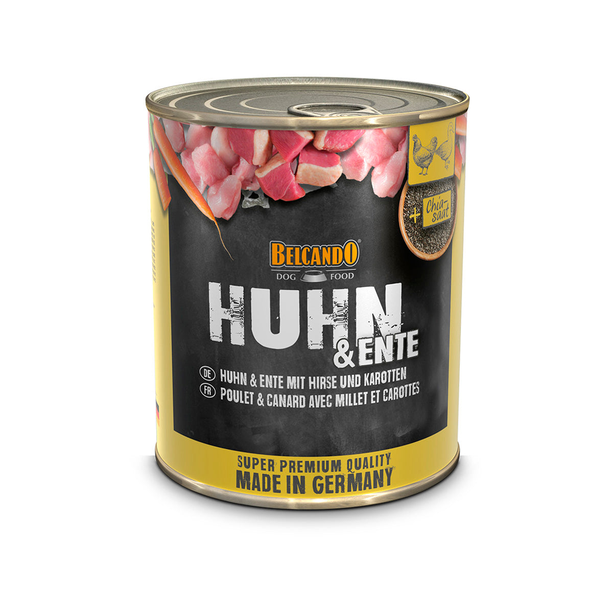DOSE BELCANDO 800 G HUHN UND ENTE, HIRSE UND KAROTTEN