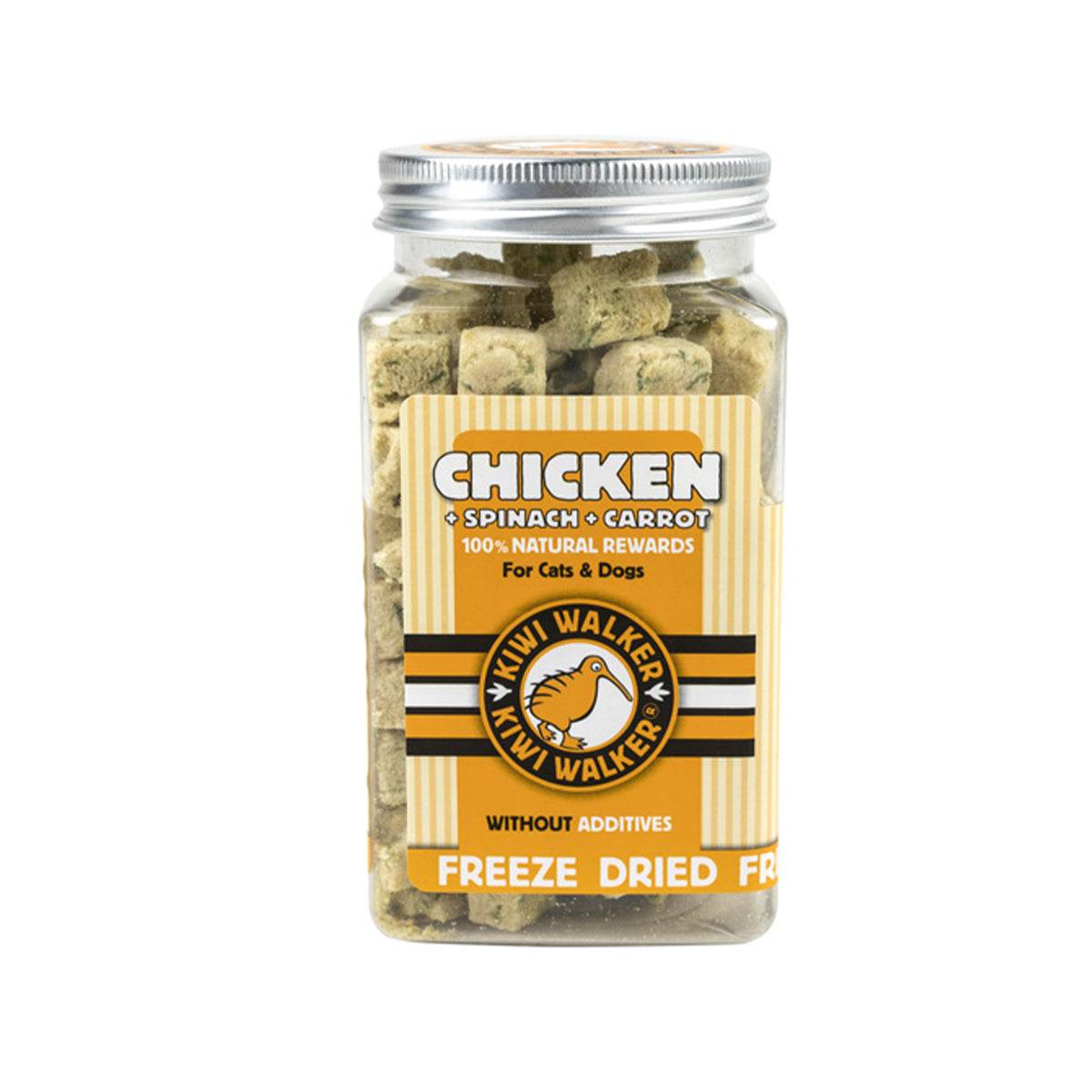 KIWI GEFRIERGETROCKNETE LECKEREIEN MIT HUHN, SPINAT UND KAROTTE 65 G