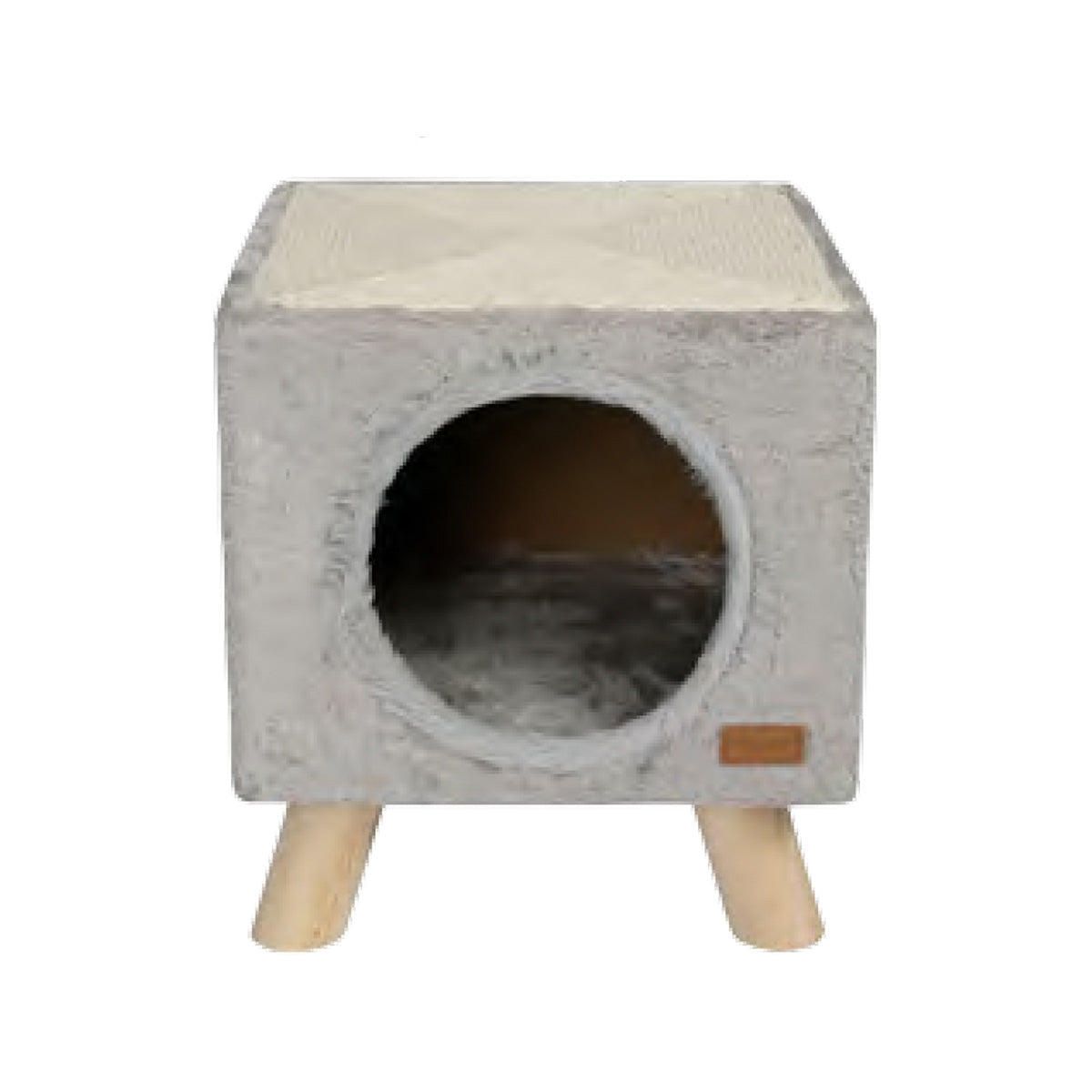 CAT HOUSE & SCRATCHER PILOTI 30X30X35 CM GRAU