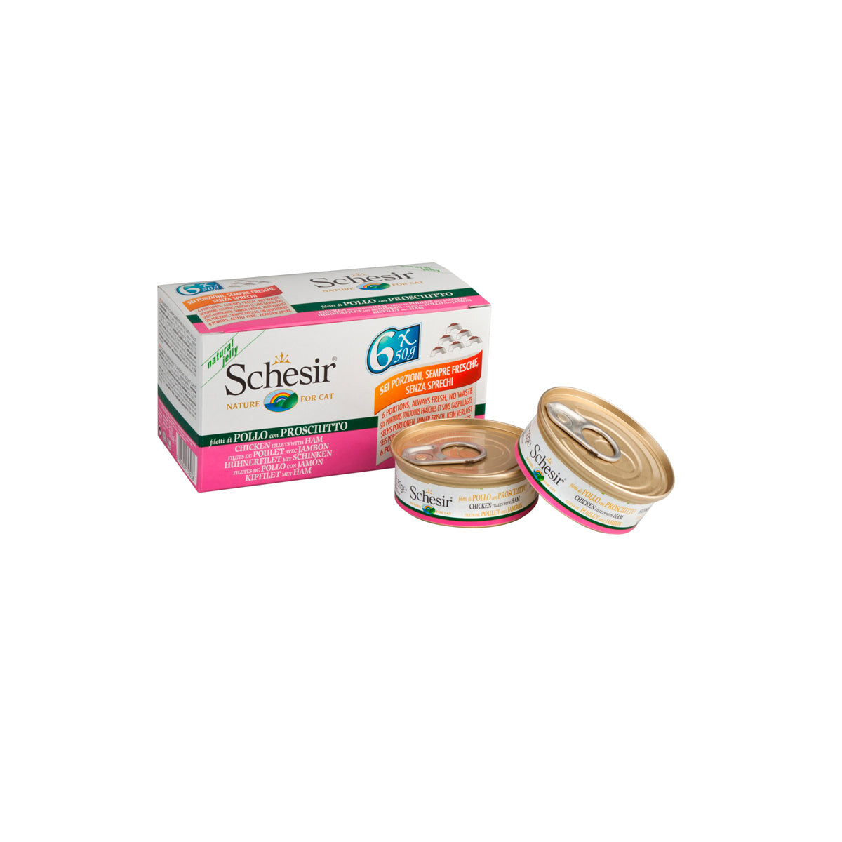BOITES SCHESIR CHAT 50 G POULET ET JAMBON