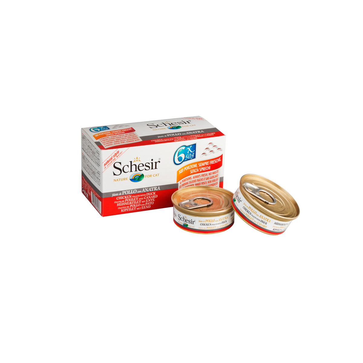 BOITES SCHESIR CHAT 50 G POULET ET CANARD
