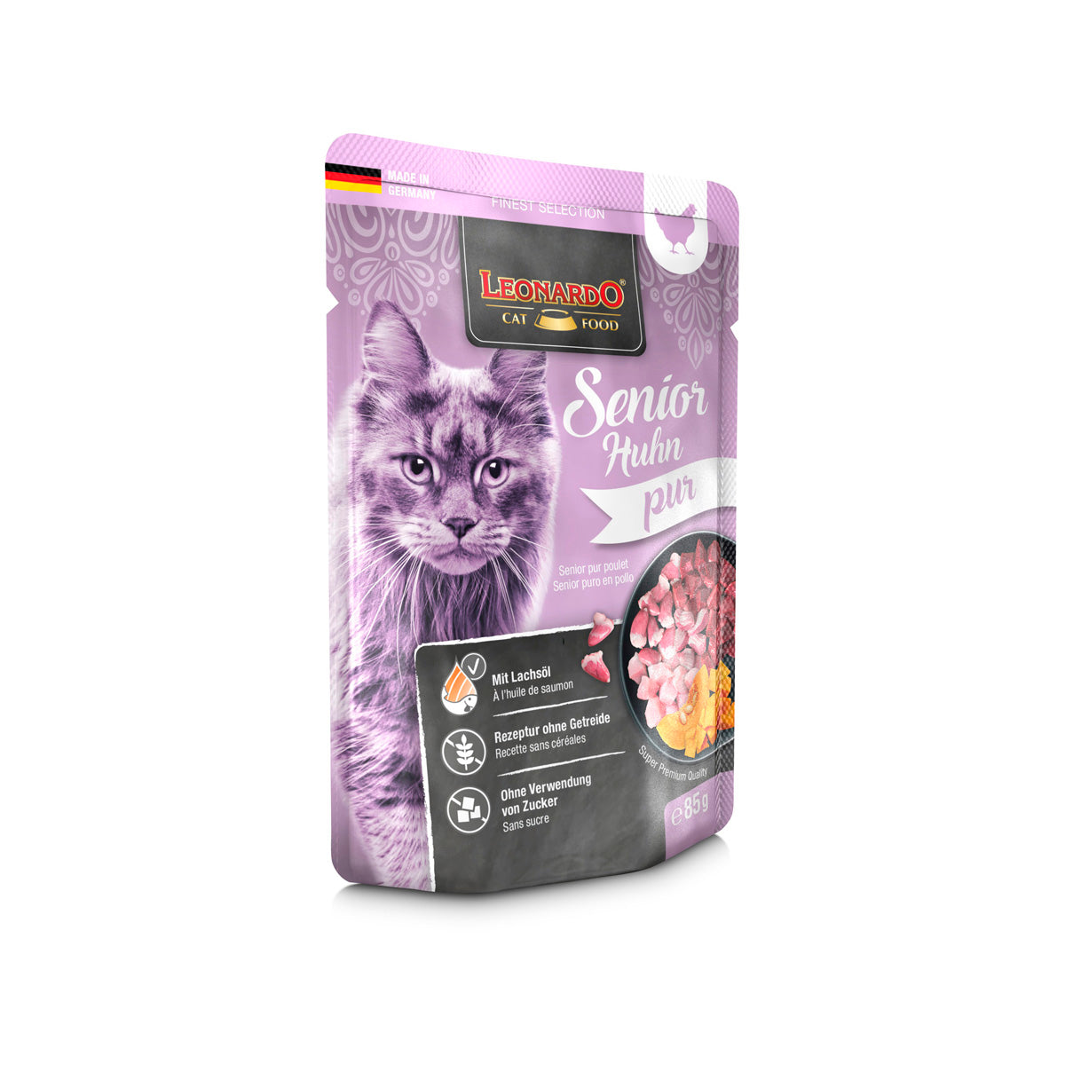 BEUTEL LEONARDO 85 G SENIOR PURE HUHN