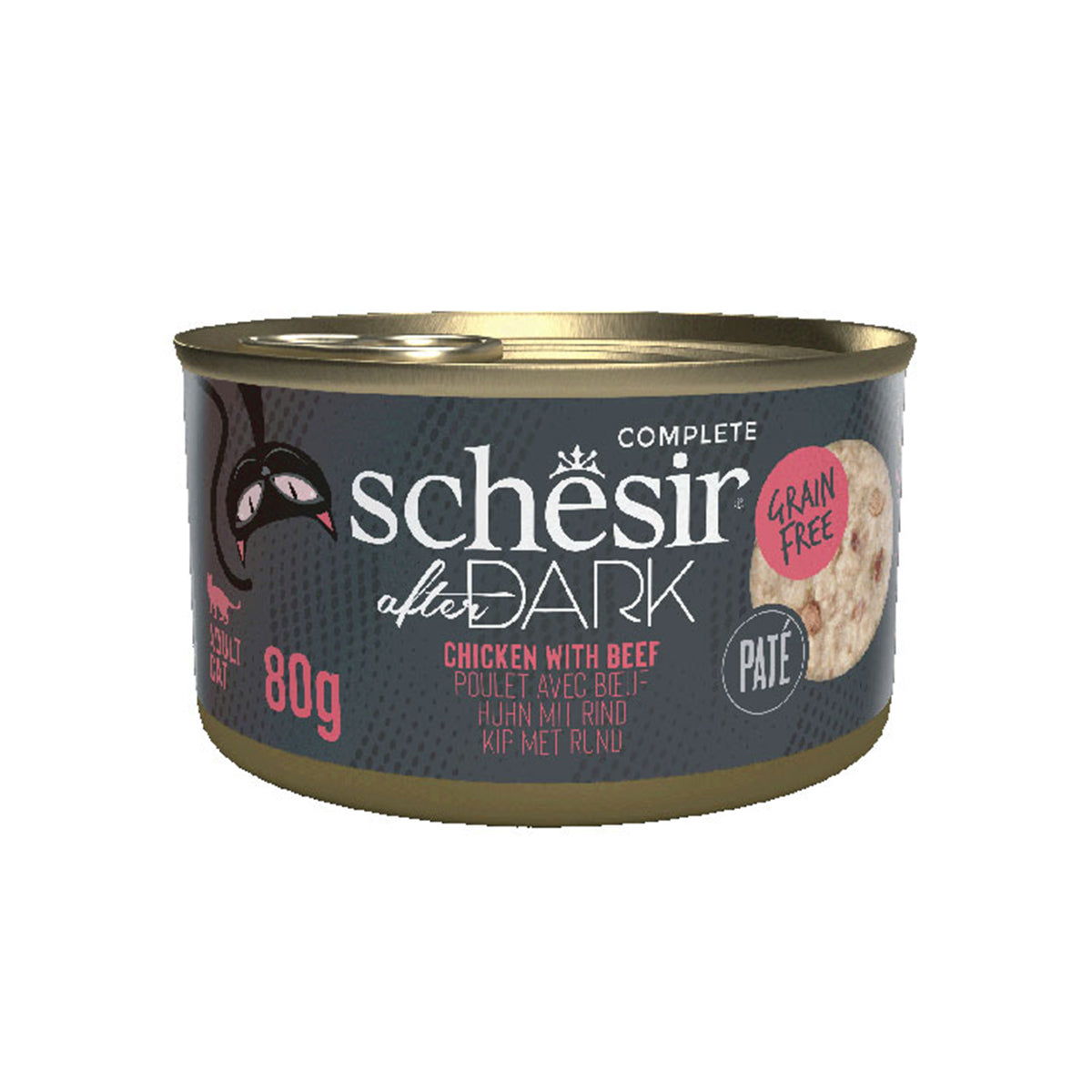 SCHESIR AFTER DARK PATE BOITE 80G POULET ET BŒUF