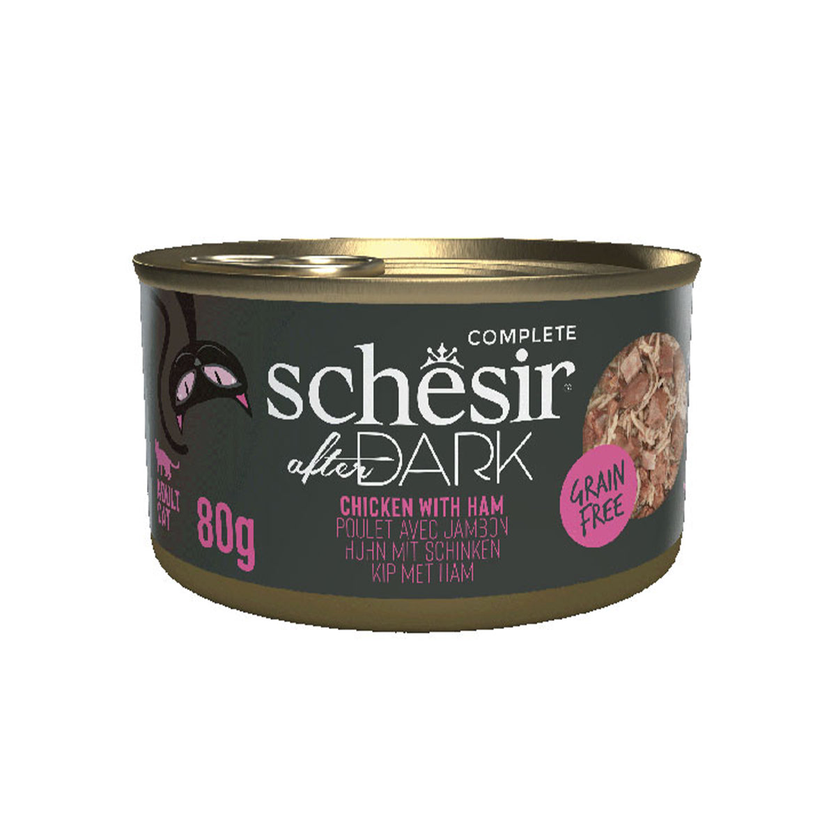 SCHESIR AFTER DARK FILET EN BOUILLON BOITE 80G POULET ET JAMBON