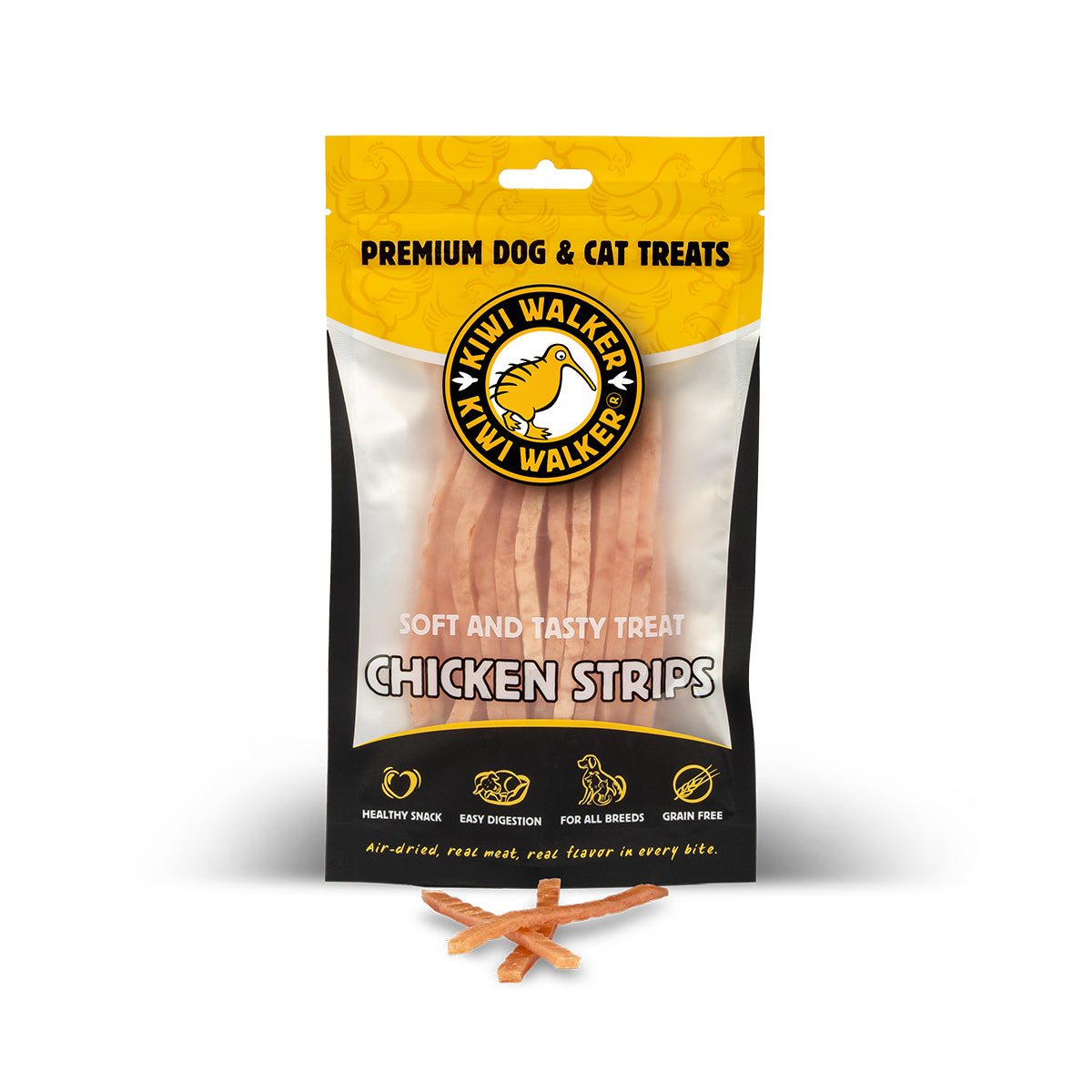 KIWI GETROCKNETE LECKERLIS - ZARTE HUHNSTREIFEN 100G