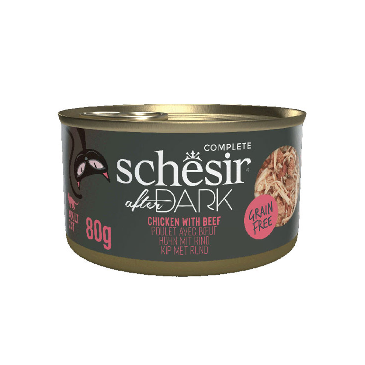 SCHESIR AFTER DARK FILET EN BOUILLON BOITE 80G POULET ET BŒUF