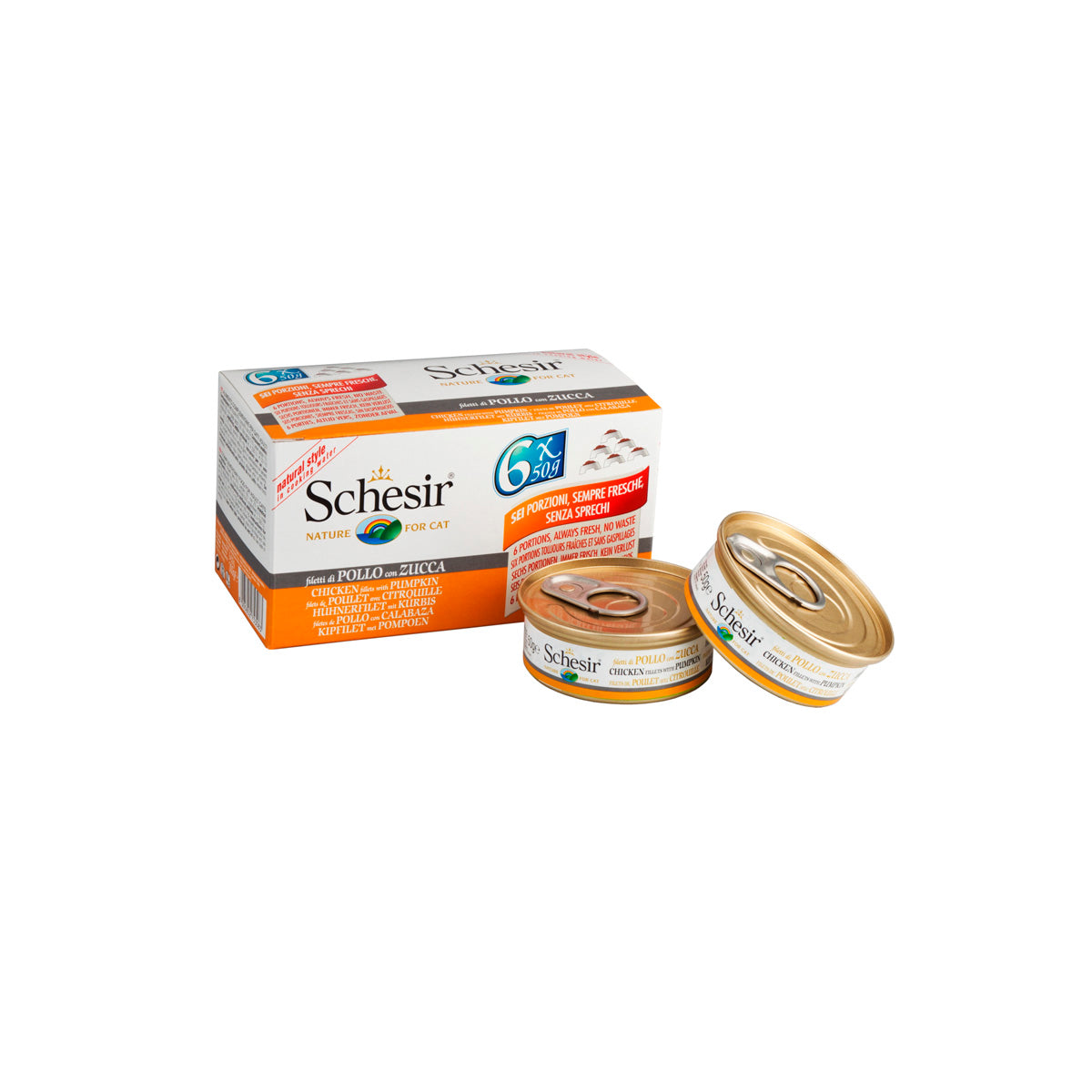 SCHESIR 6 X 50 G HUEHNERFILET & KUERBIS