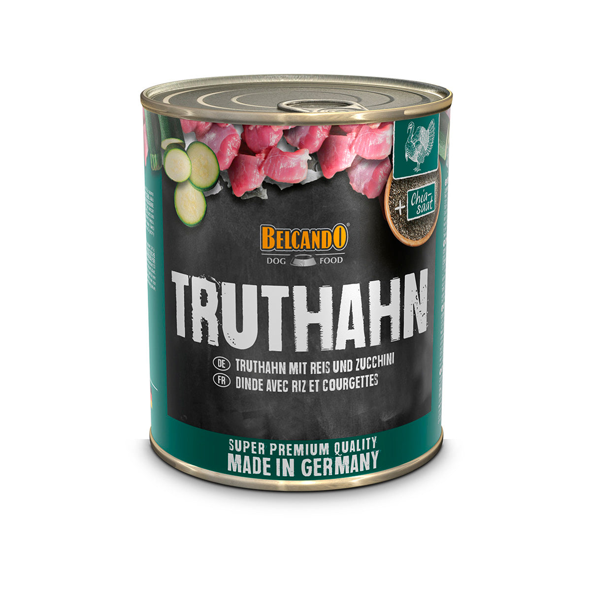 BOITES BELCANDO 800 G DINDE AVEC RIZ ET COURGETTE