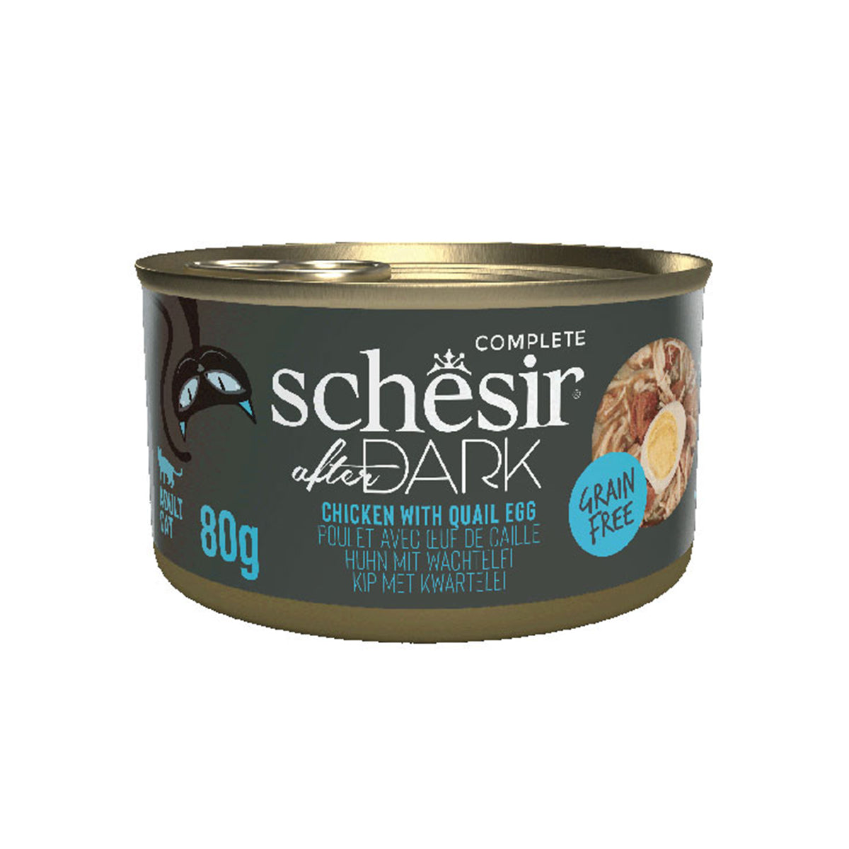 SCHESIR AFTER DARK FILET EN BOUILLON BOITE 80G POULET ET ŒUF