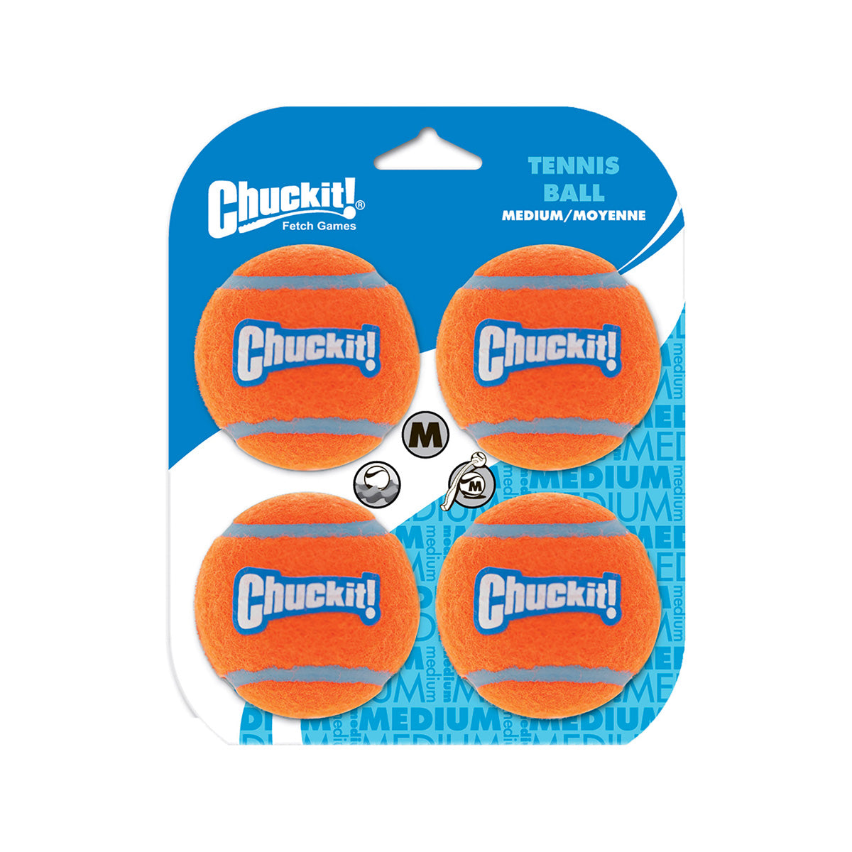 TENNIS BALL MEDIUM CHUCK IT 4 PACK