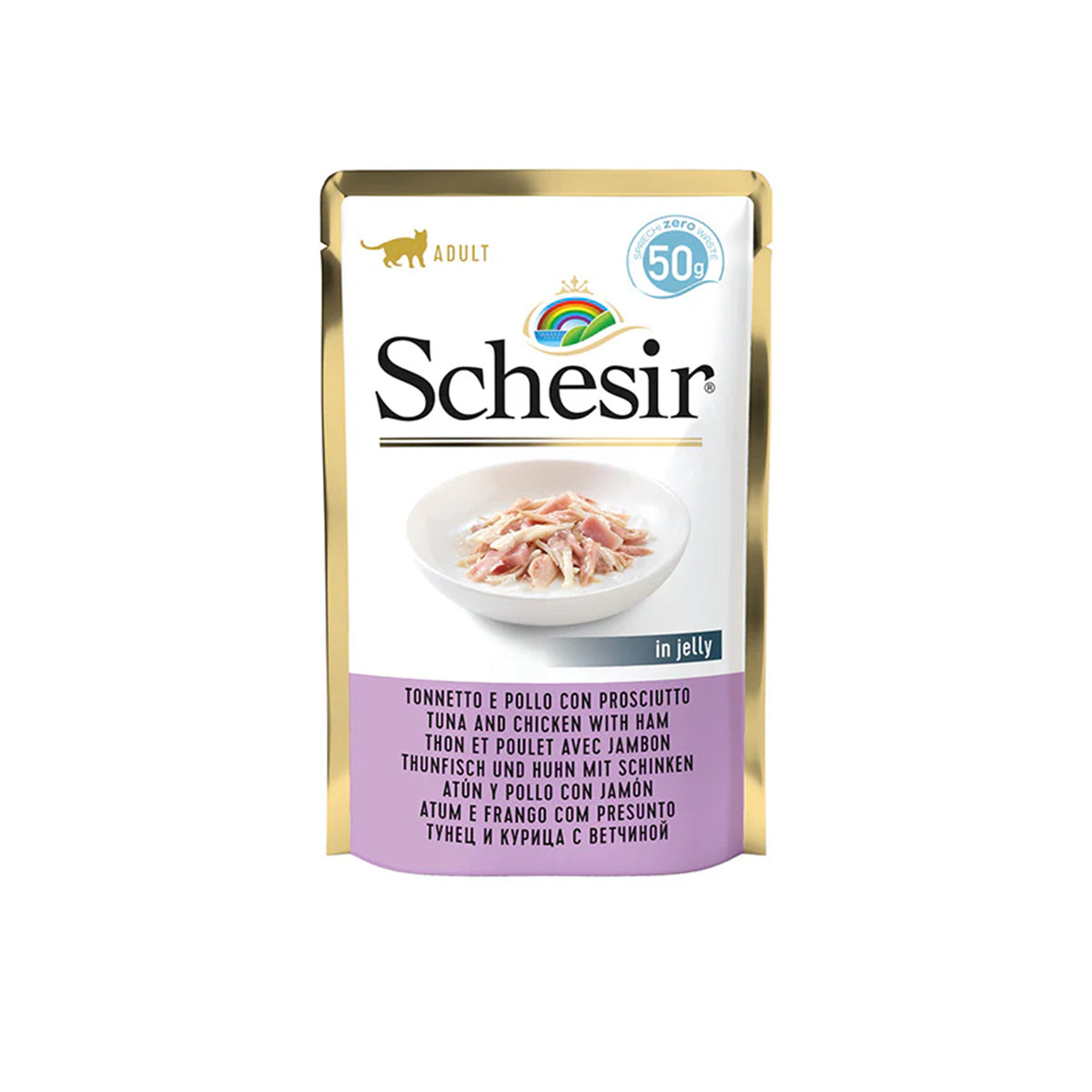 SCHESIR 50 G THUNFISCH UND HUHN MIT SCHINKEN