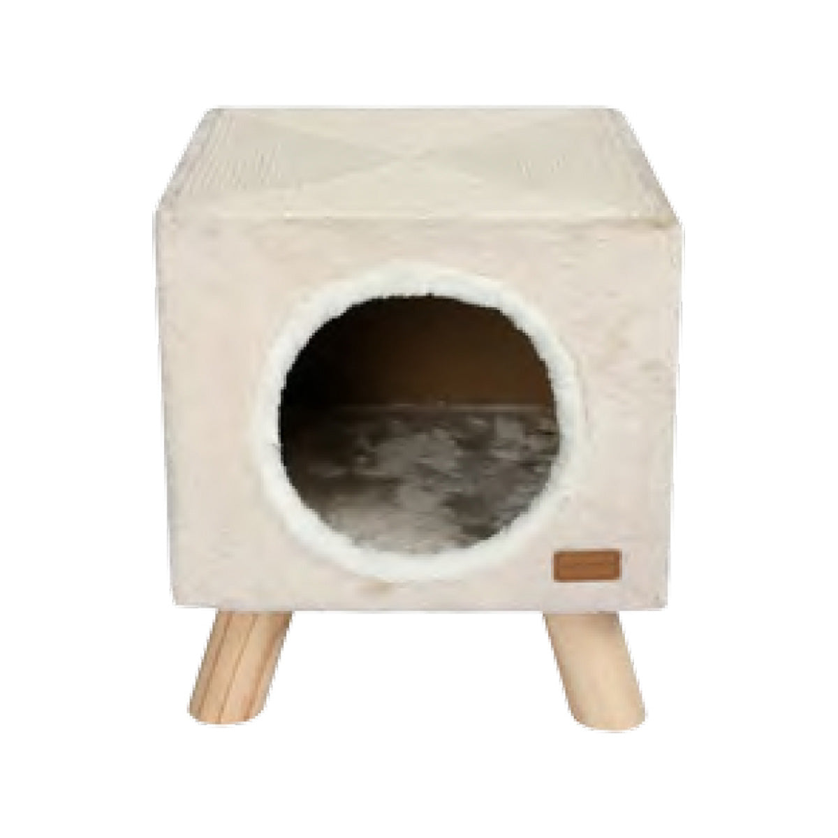 CAT HOUSE & SCRATCHER PILOTI 30X30X35 CM BEIGE