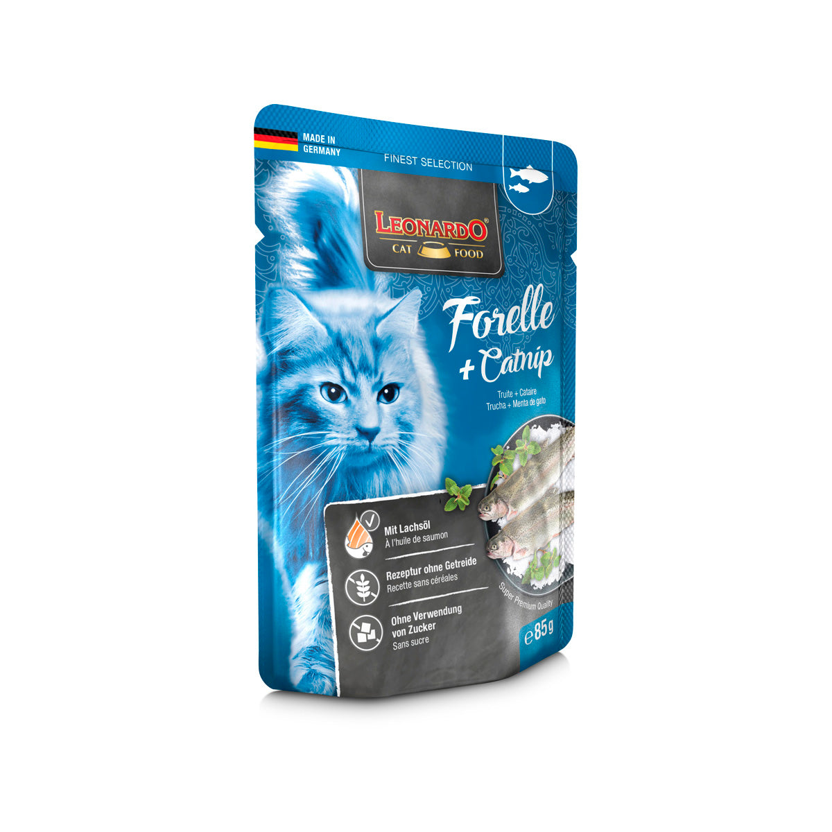 SACHETS LEONARDO 85 G TRUITE ET CATNIP