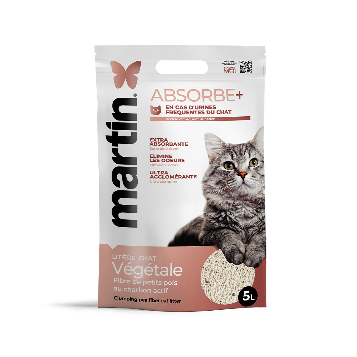 MARTIN ABSORBE+ KATZENSTREU ERBSE KOHLE KLUMPENDE 5L