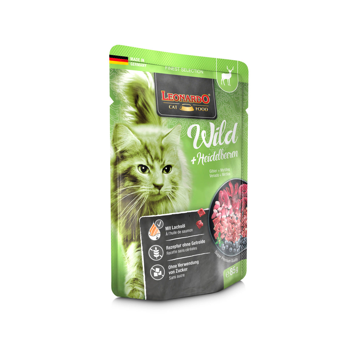 SACHETS LEONARDO 85 G GIBIER MYRTILLES