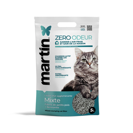 MARTIN ZERO ODEUR LITIERE MIXTE AGGLO 5L