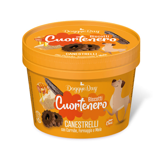 DOGGYEBAG CUORTENERO CANESTRELLI A LA CAROUBE, FROMAGE ET MIEL 150 g