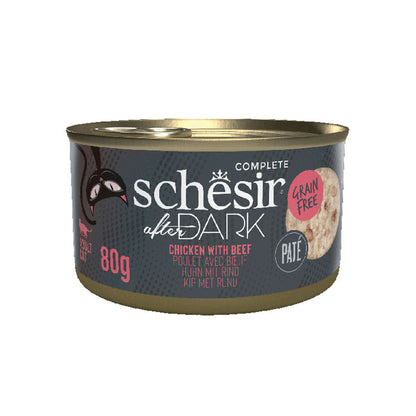 SCHESIR AFTER DARK PATE BOITE 80G POULET ET BŒUF