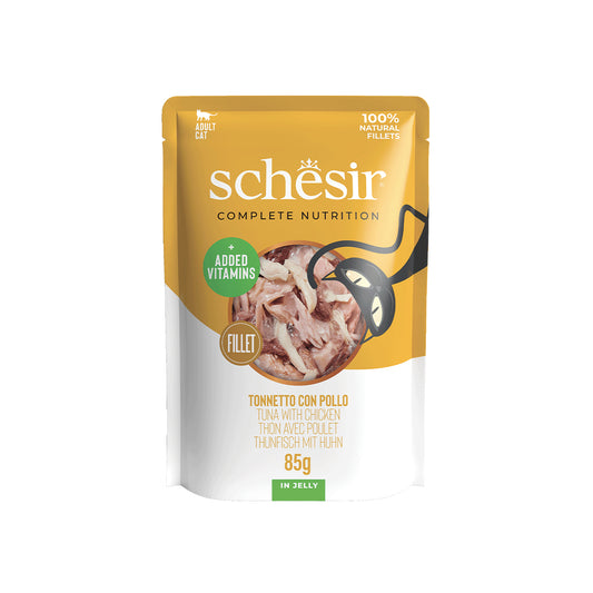 SCHESIR JELLY 12 X 85 G THUNFISCH UND HÄHNCHENFILET