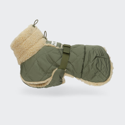 PAIKKA GESTEPPTE SHERPA-JACKE OLIVE 70