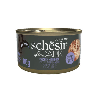 SCHESIR AFTER DARK FILET EN BOUILLON BOITE 80G POULET ET CANARD