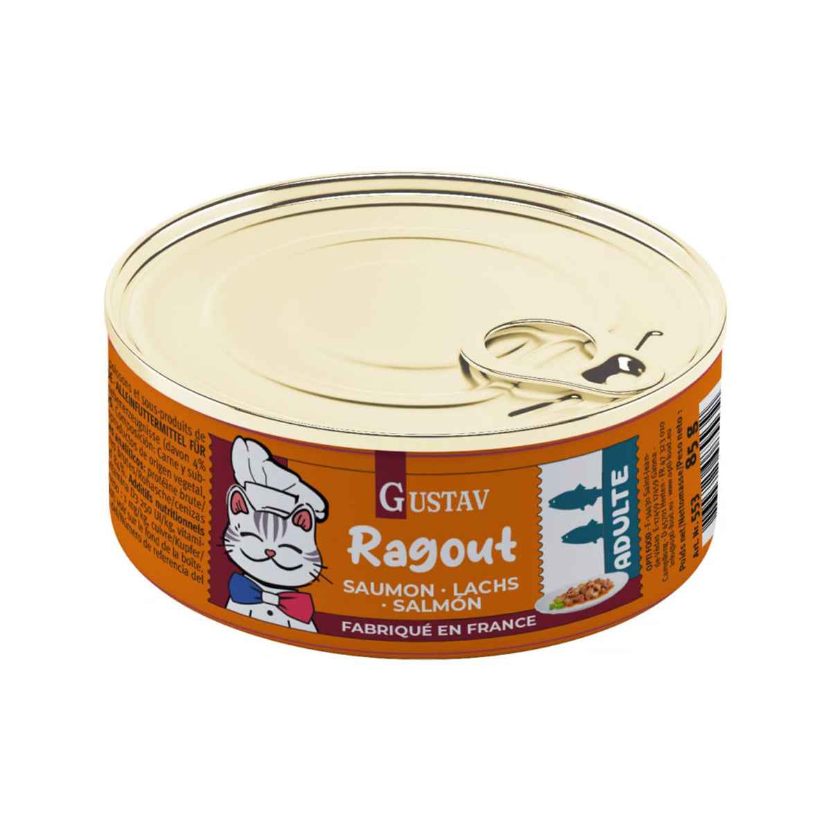 GUSTAV RAGOUT CHAT SAUMON 12 X 85G