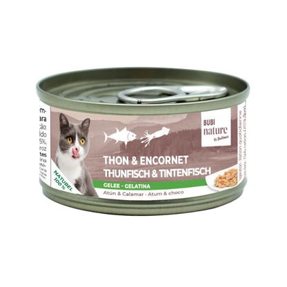 BUBI NATURE THUNFISCH UND TINTENFISCH IN GELEE 24 X 70G
