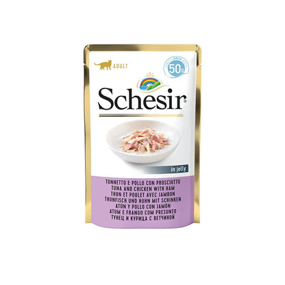 SCHESIR 50 G THUNFISCH UND HUHN MIT SCHINKEN