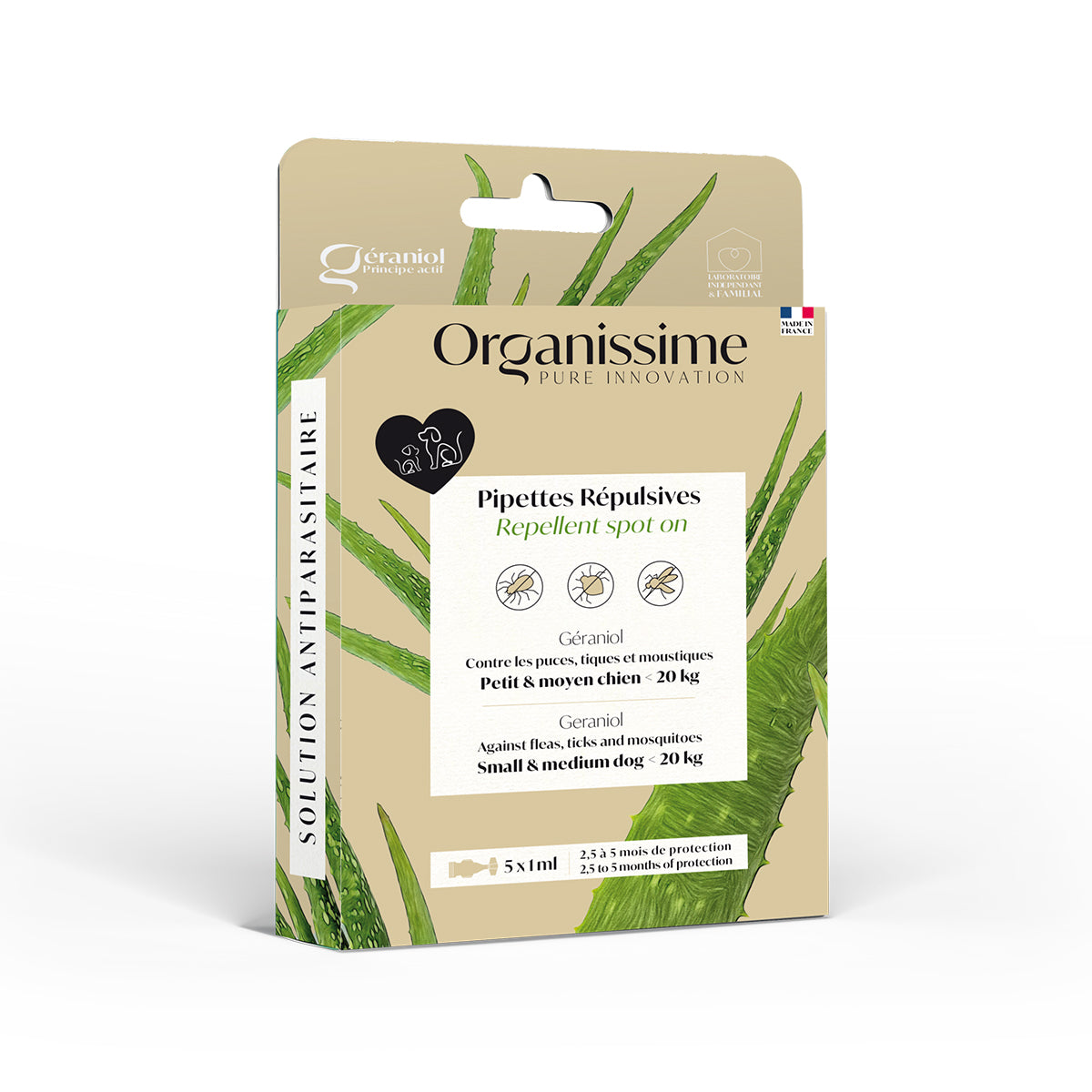 ORGANISSIME ANTIPARASITAIRE PIPETTE CHIEN S-M