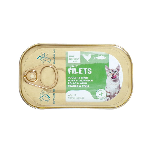 BUBI NATURE POULET ET THON EN BOUILLON 12 x 85G