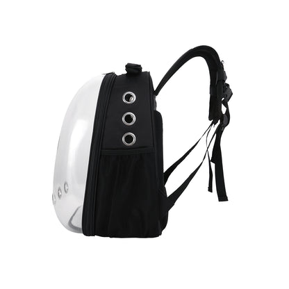 TRANSPARENTER SCHWARZER RUCKSACK 31X28X42 CM