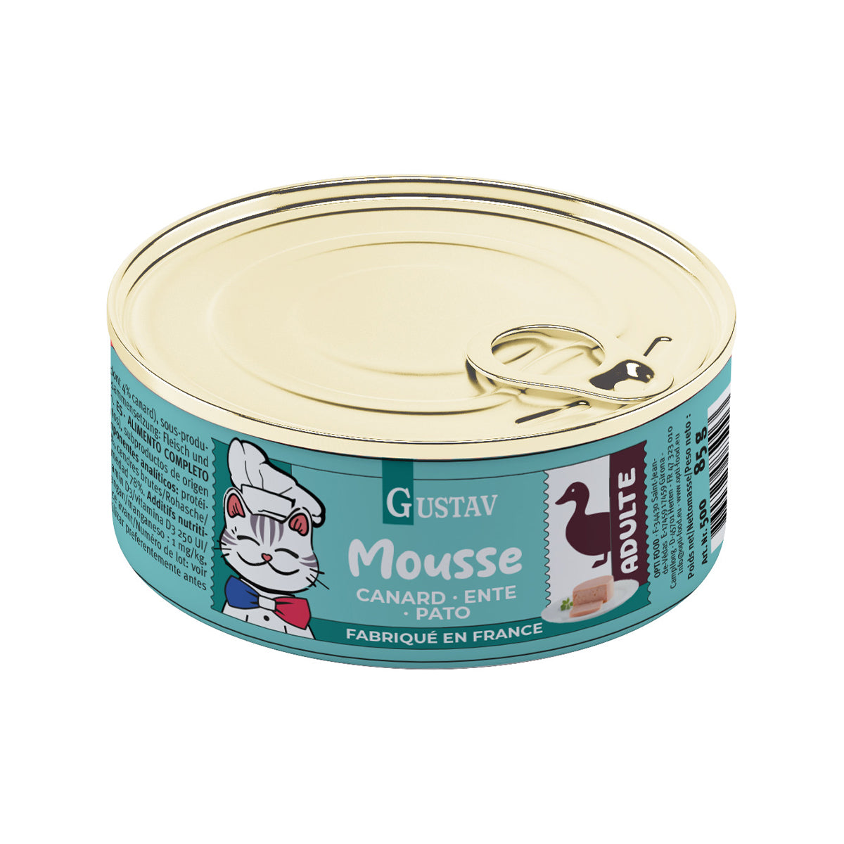 GUSTAV MOUSSE CHAT CANARD 12 X 85G
