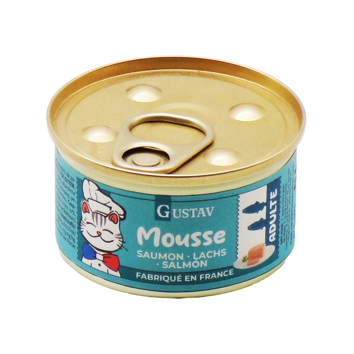 GUSTAV MOUSSE CHAT SAUMON 12 X 85G
