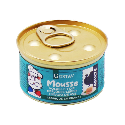 GUSTAV MOUSSE CHAT VOLAILLE ET FOIE 12 X 85G