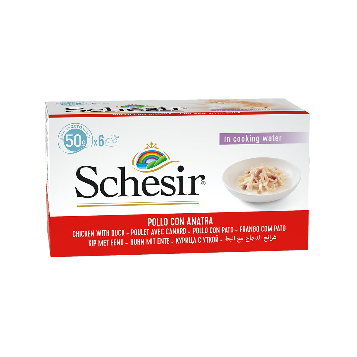 BOITES SCHESIR CHAT 8 X (6 X 50 G) POULET ET CANARD